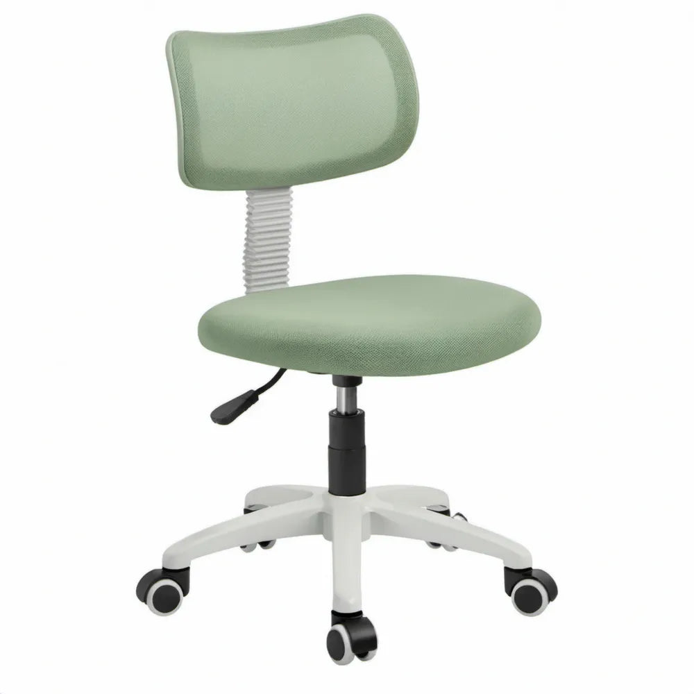 Verstelbare bureaustoel groen/wit/zwart met mesh rugleuning, 48 x 50 x 82-92 cm