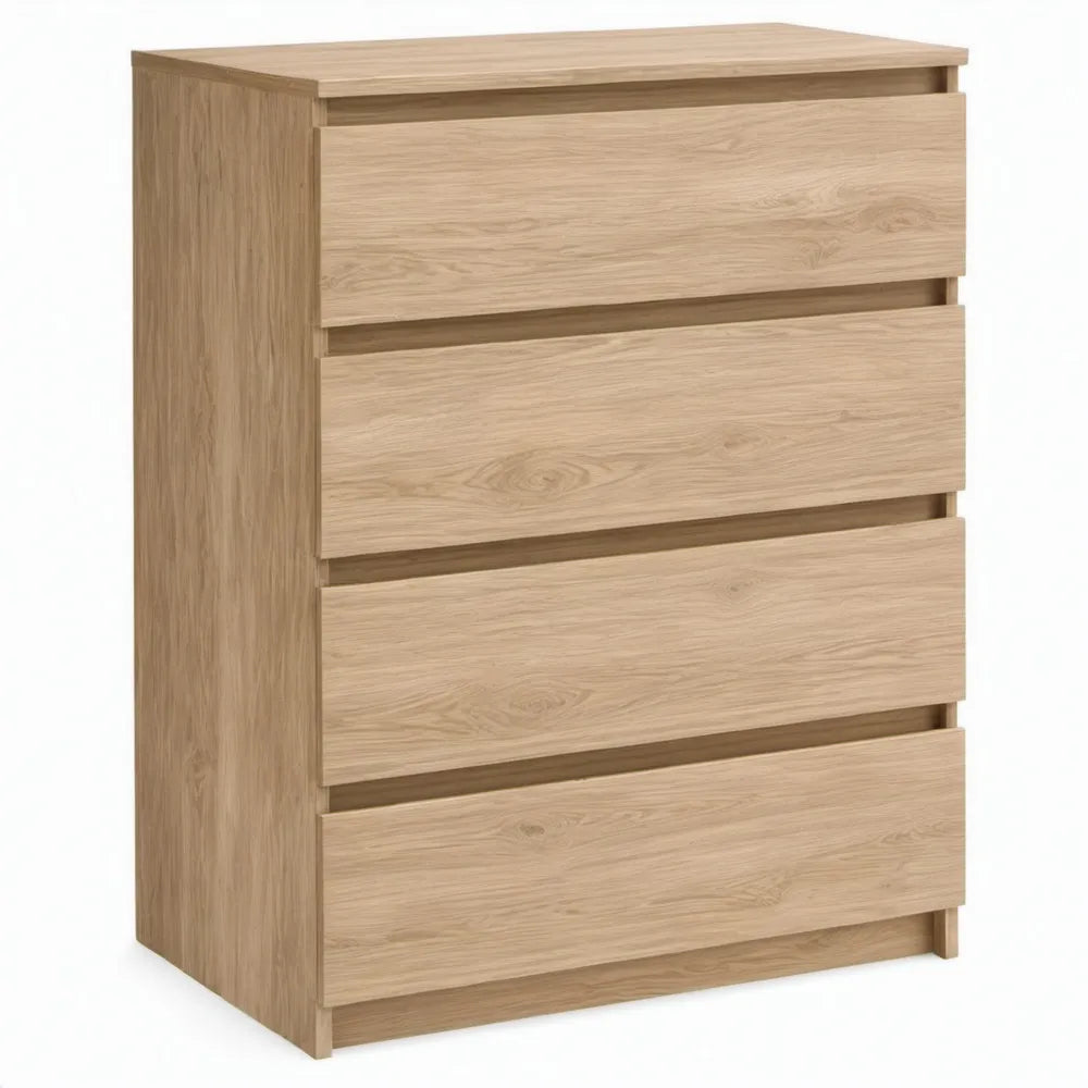 Ladekast met 4 laden, 80 x 40 x 100 cm, naturel eikendecor