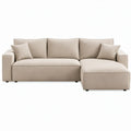 Beige hoekbank met chaise longue rechts, 250 x 160 x 85 cm