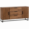 Dressoir met 2 deuren en 3 laden, 160 × 40 × 80 cm, walnootbruin/zwart