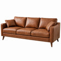 3-zitsbank van PU-leer 220 x 90 x 85 cm Cognac/Bruin