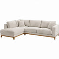L-vormige hoekbank met chaise longue links 260 x 160 x 85 cm crème bouclé